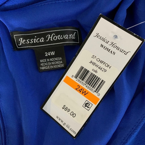 Jessica Howard Dress Asymmetrical Tiered Sz 24W - Picture 7 of 7